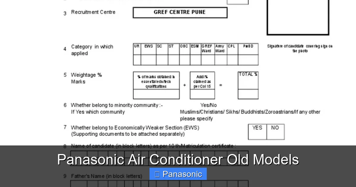 Panasonic Air Conditioner Old Models