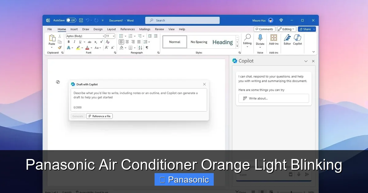 Panasonic Air Conditioner Orange Light Blinking