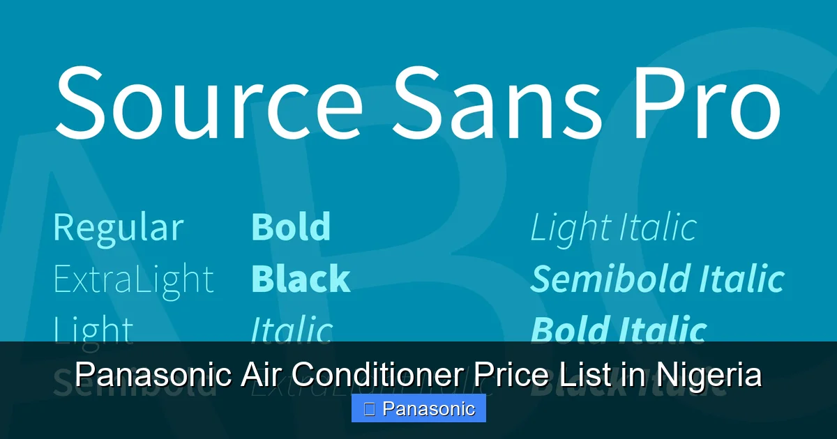 Panasonic Air Conditioner Price List in Nigeria