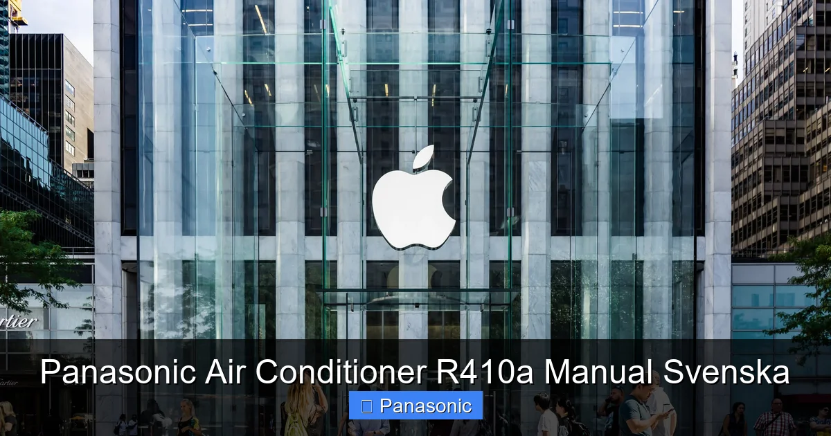 Panasonic Air Conditioner R410a Manual Svenska