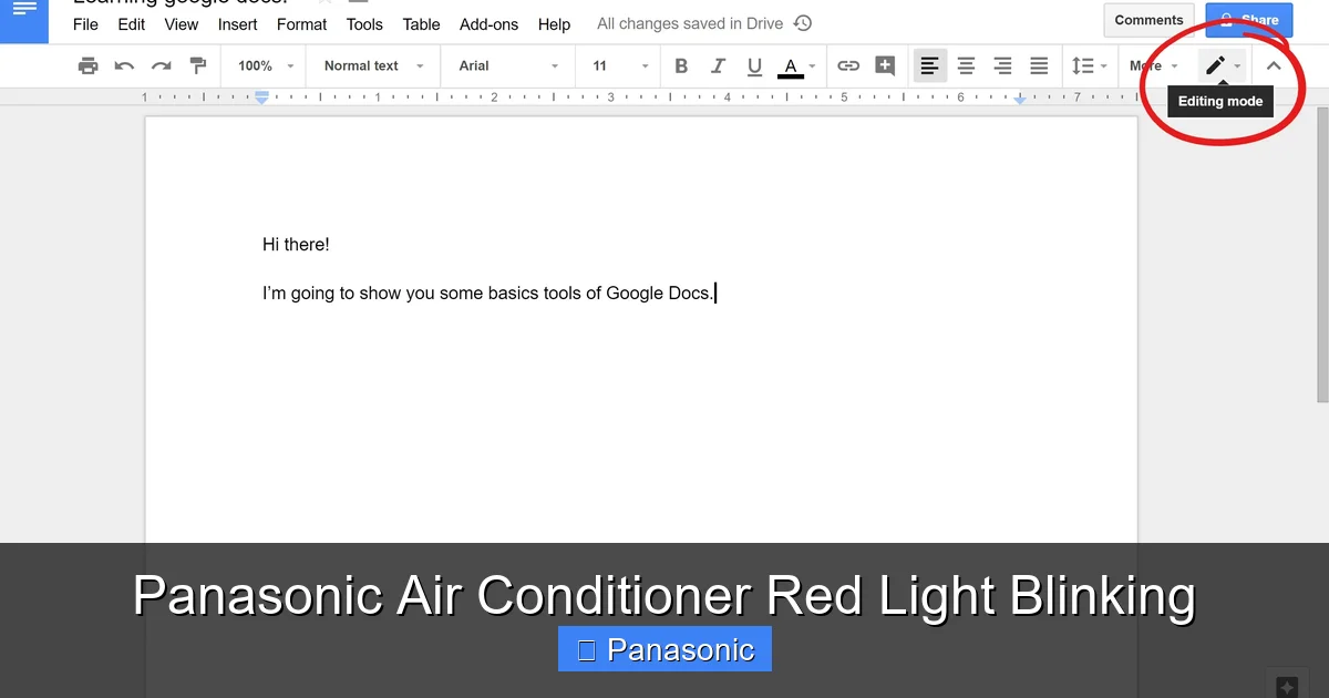 Panasonic Air Conditioner Red Light Blinking