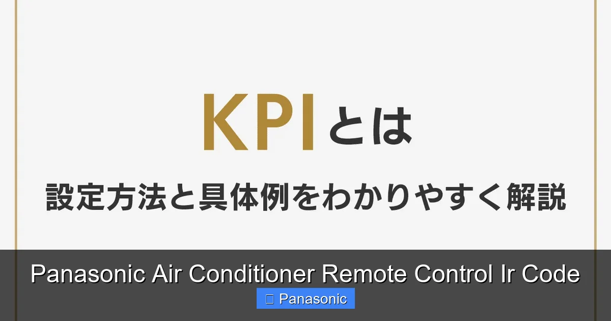 Panasonic Air Conditioner Remote Control Ir Code