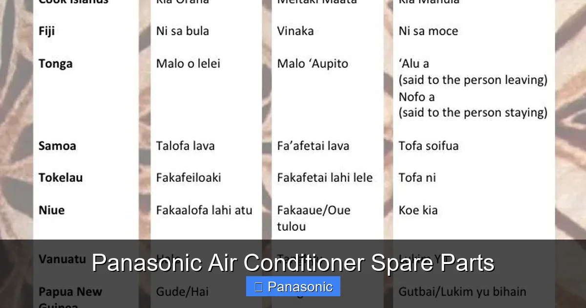 Panasonic Air Conditioner Spare Parts