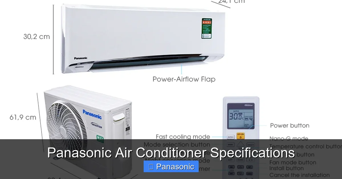 Panasonic Air Conditioner Specifications
