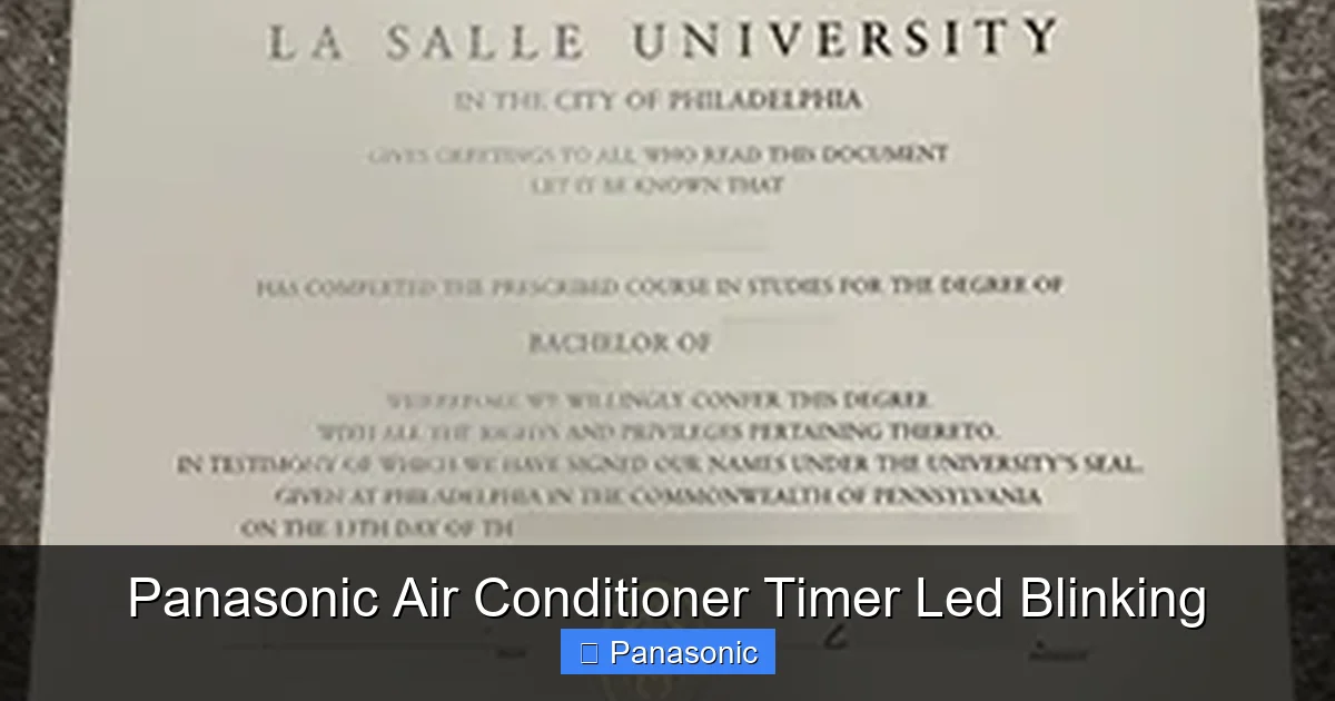 Panasonic Air Conditioner Timer Led Blinking