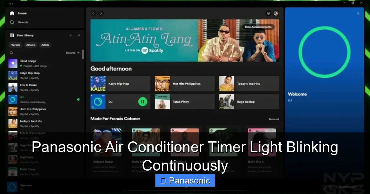 Panasonic Air Conditioner Timer Light Blinking Continuously