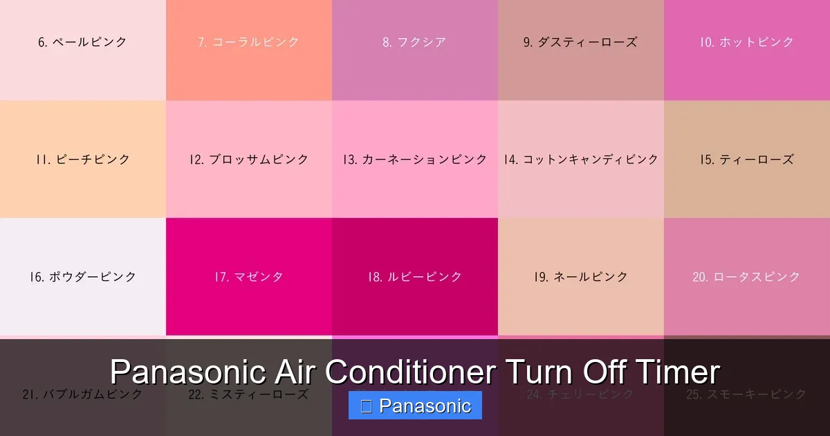 Panasonic Air Conditioner Turn Off Timer