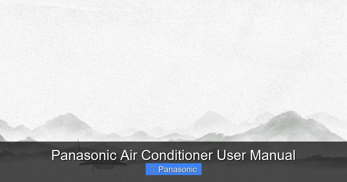 Panasonic Air Conditioner User Manual