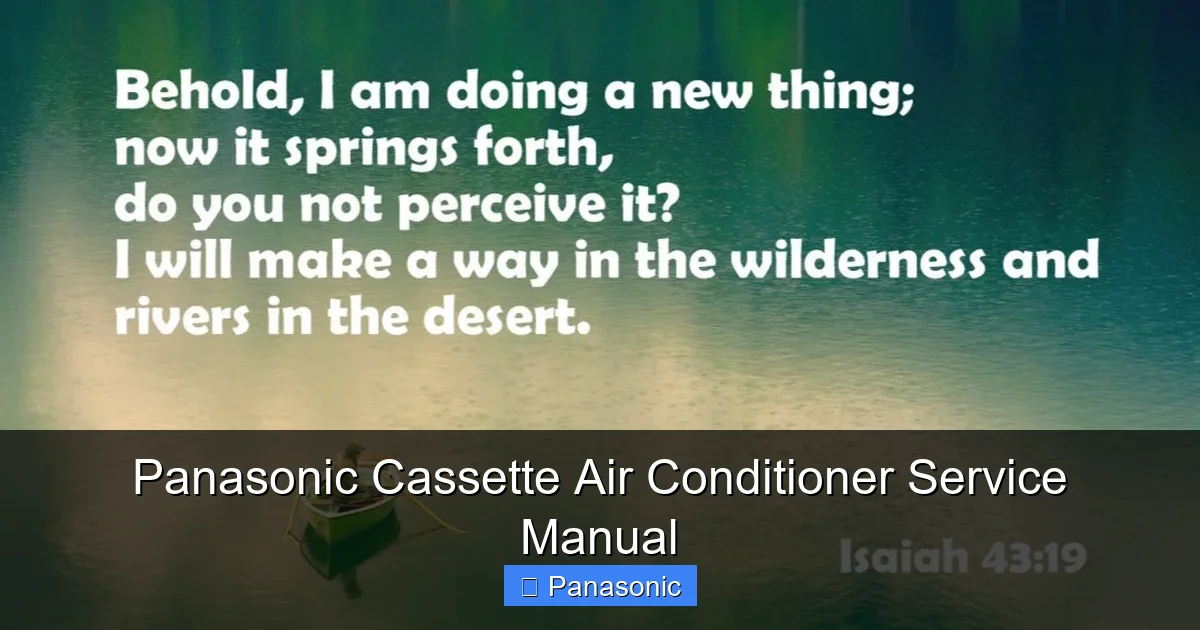 Panasonic Cassette Air Conditioner Service Manual