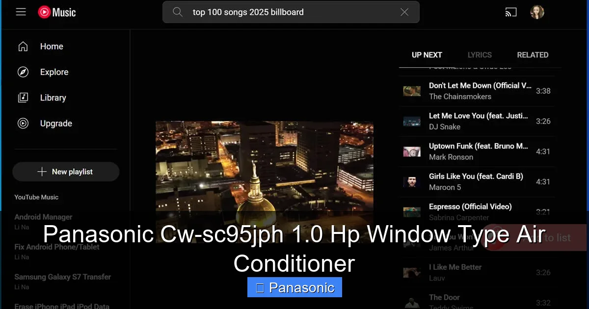 Panasonic Cw-sc95jph 1.0 Hp Window Type Air Conditioner