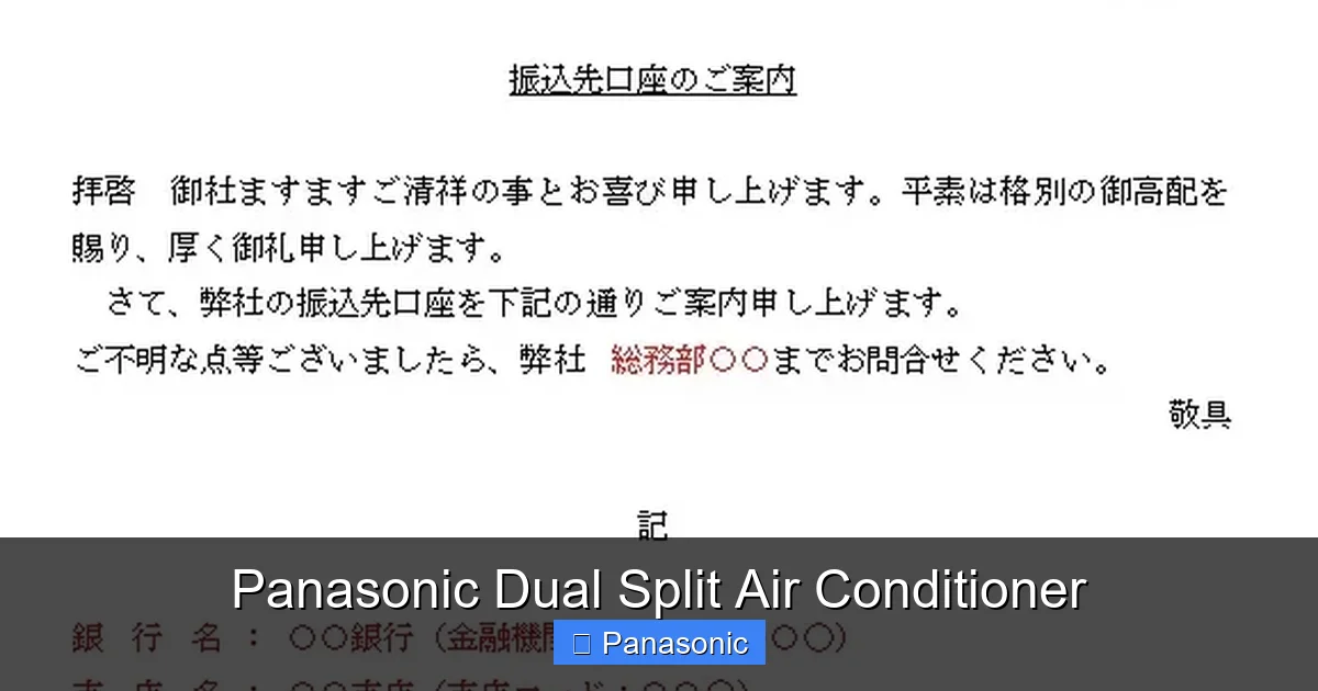 Panasonic Dual Split Air Conditioner