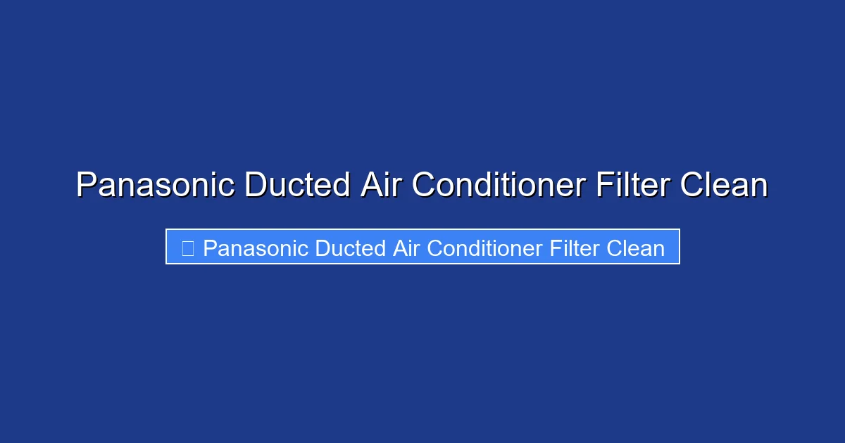Panasonic Ducted Air Conditioner Filter Clean