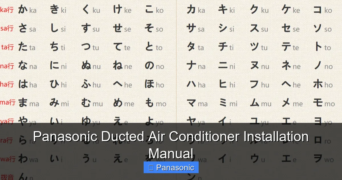 Panasonic Ducted Air Conditioner Installation Manual