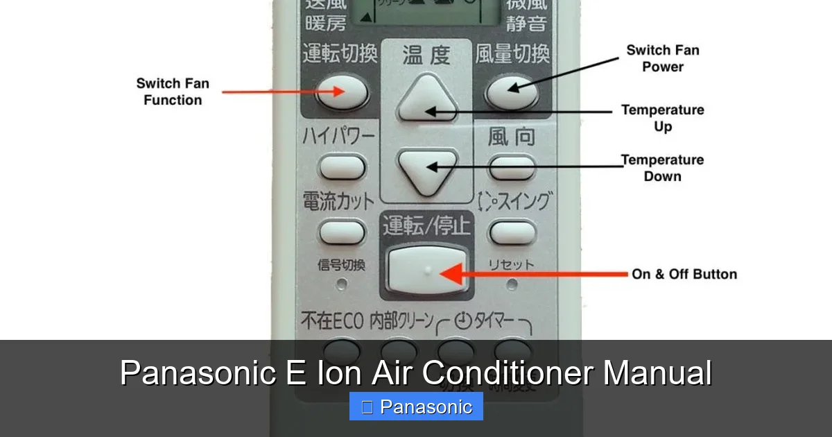 Panasonic E Ion Air Conditioner Manual