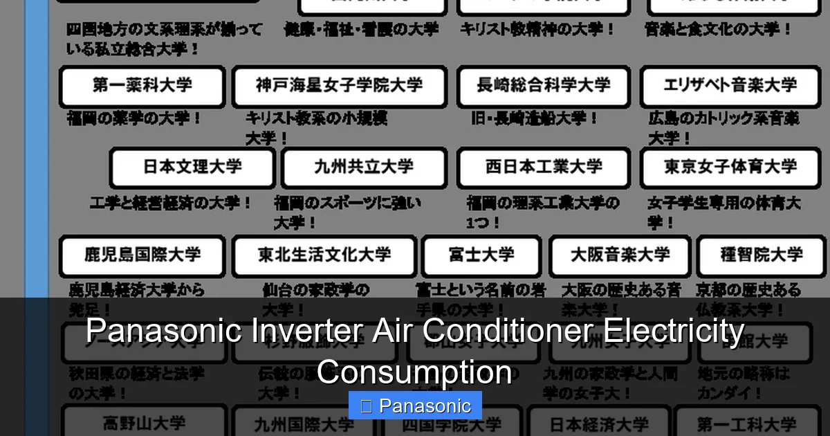 Panasonic Inverter Air Conditioner Electricity Consumption
