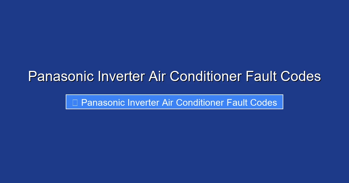 Panasonic Inverter Air Conditioner Fault Codes