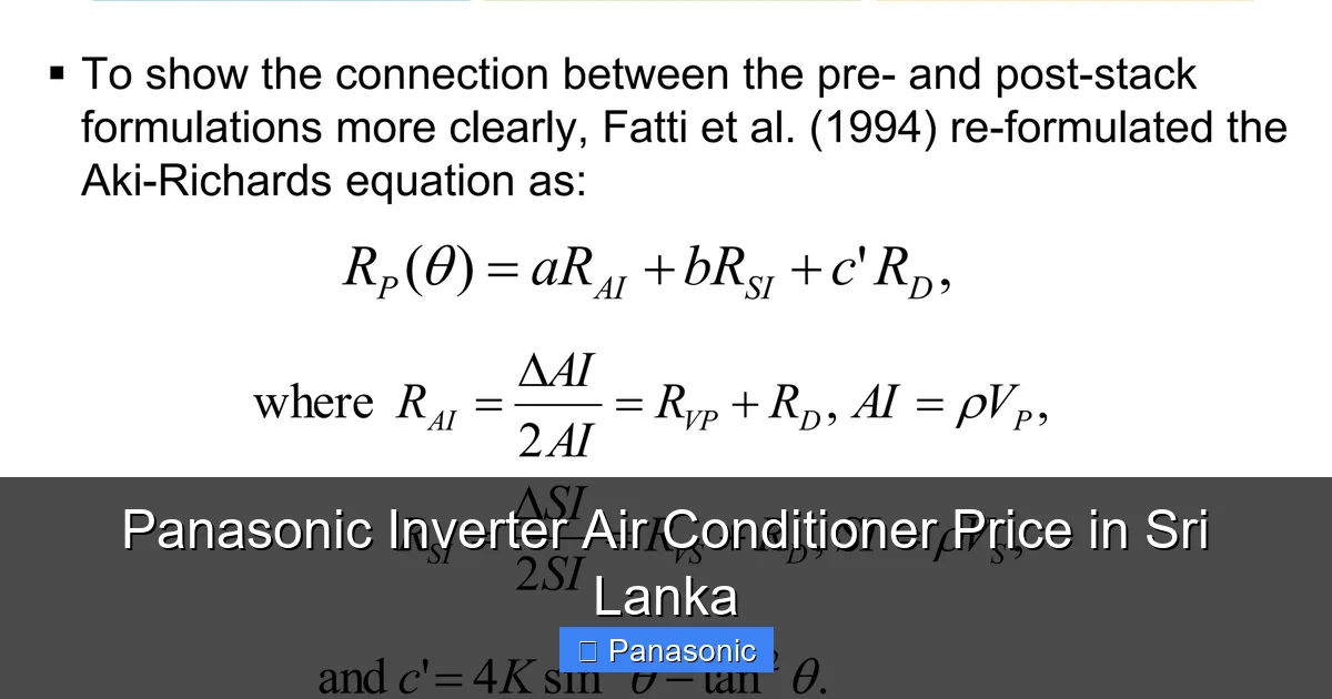 Panasonic Inverter Air Conditioner Price in Sri Lanka