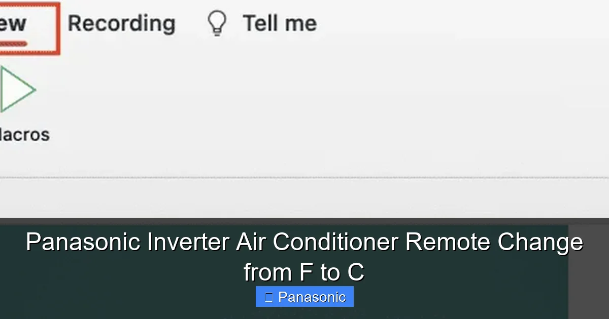 Panasonic Inverter Air Conditioner Remote Change from F to C