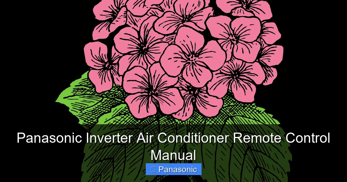 Panasonic Inverter Air Conditioner Remote Control Manual