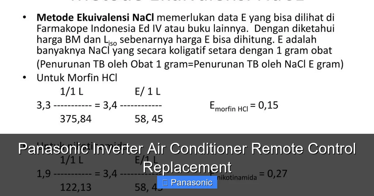 Panasonic Inverter Air Conditioner Remote Control Replacement
