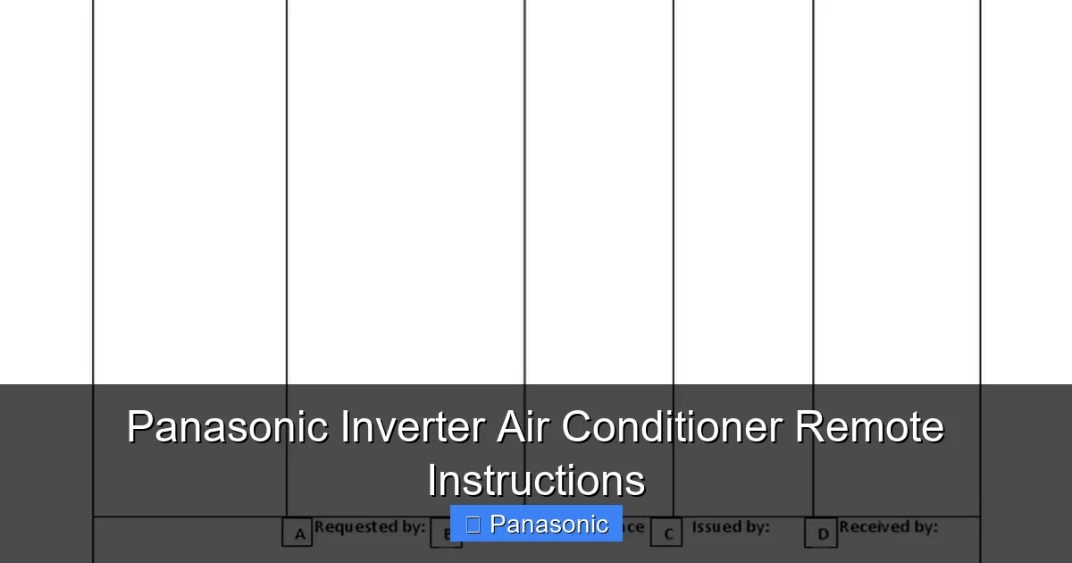 Panasonic Inverter Air Conditioner Remote Instructions