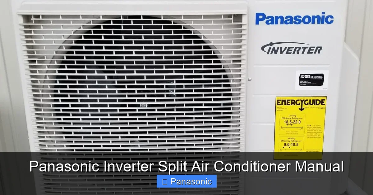 Panasonic Inverter Split Air Conditioner Manual