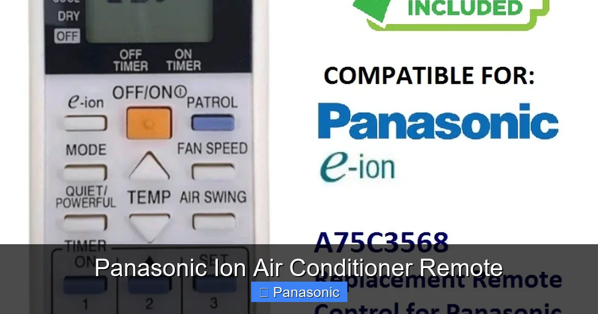 Panasonic Ion Air Conditioner Remote