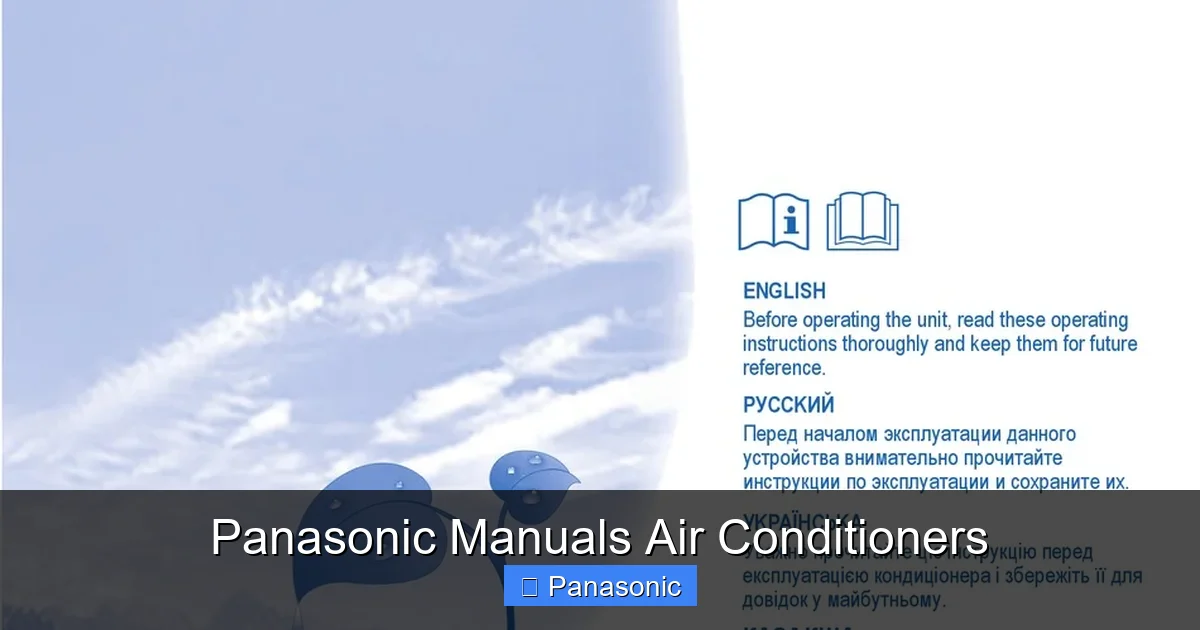 Panasonic Manuals Air Conditioners