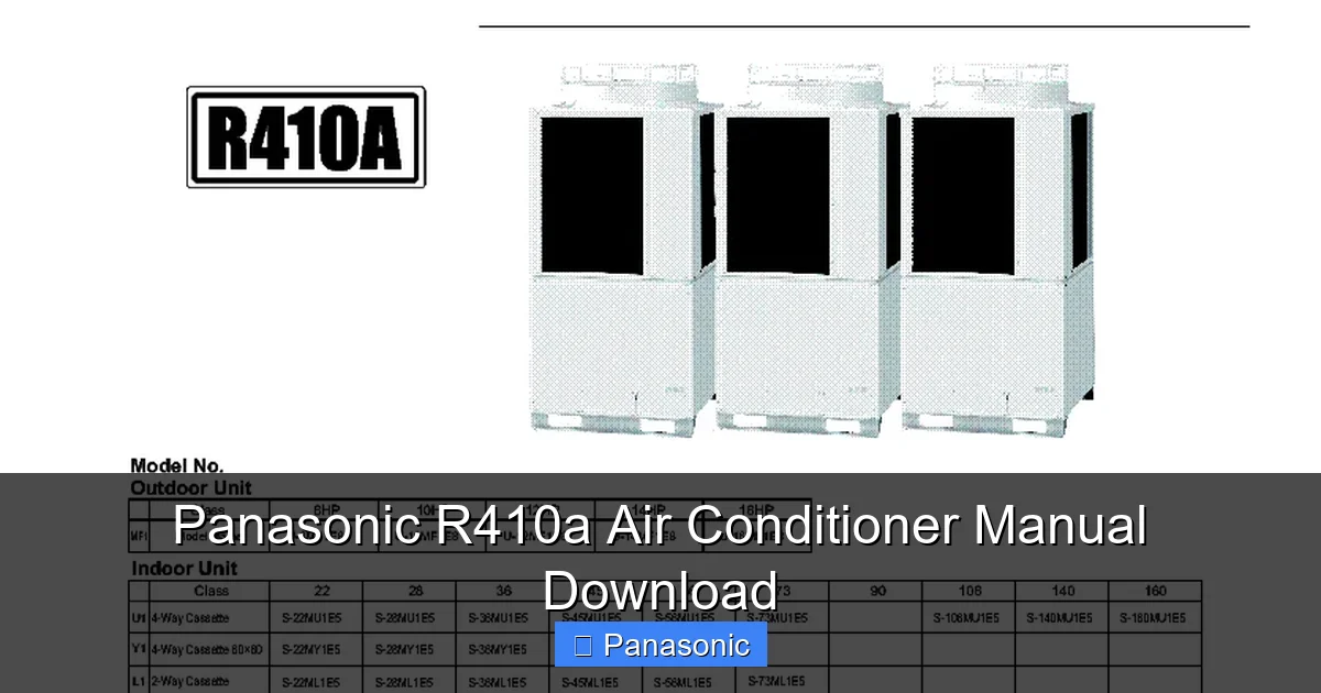 Panasonic R410a Air Conditioner Manual Download