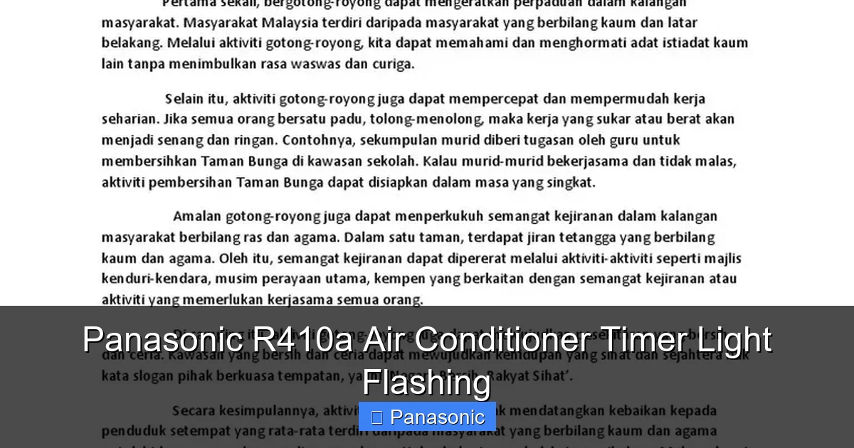 Panasonic R410a Air Conditioner Timer Light Flashing