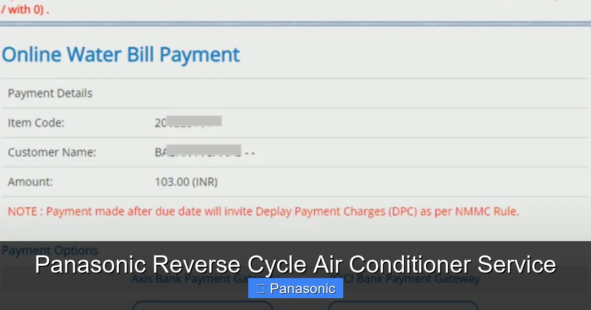 Panasonic Reverse Cycle Air Conditioner Service