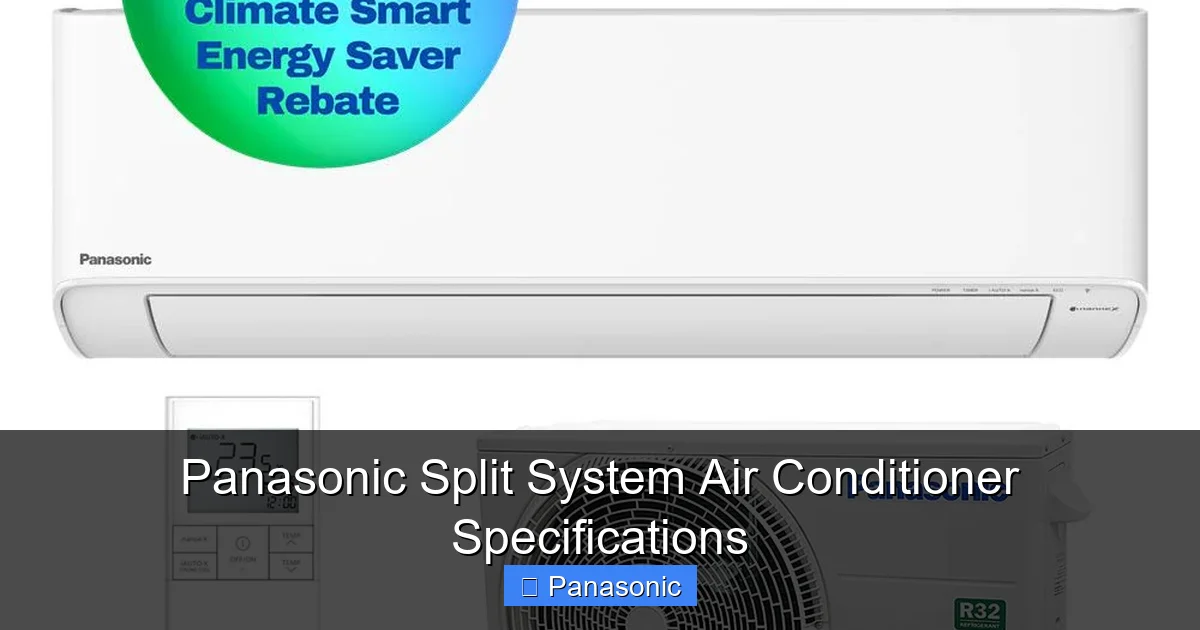 Panasonic Split System Air Conditioner Specifications