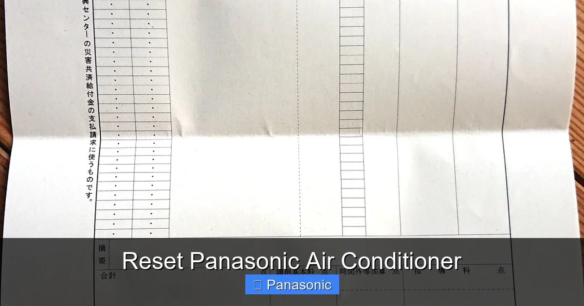 Reset Panasonic Air Conditioner