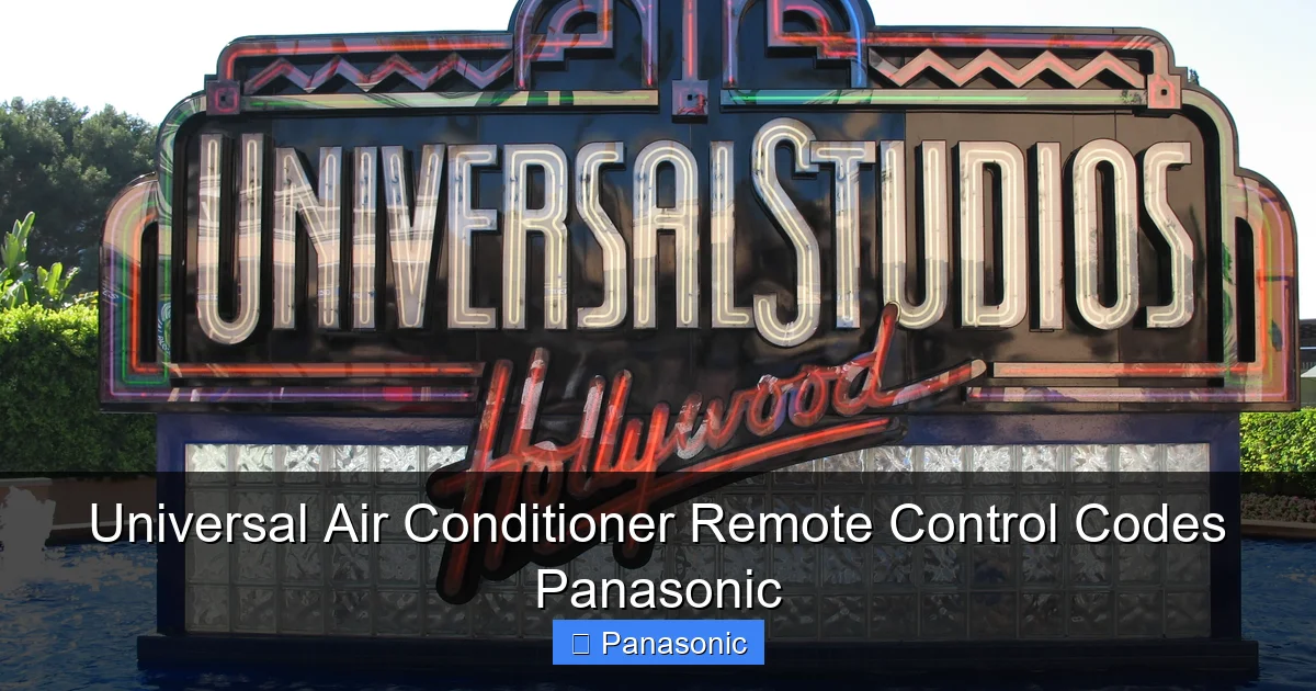 Universal Air Conditioner Remote Control Codes Panasonic