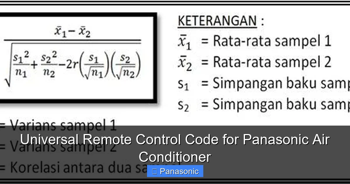 Universal Remote Control Code for Panasonic Air Conditioner