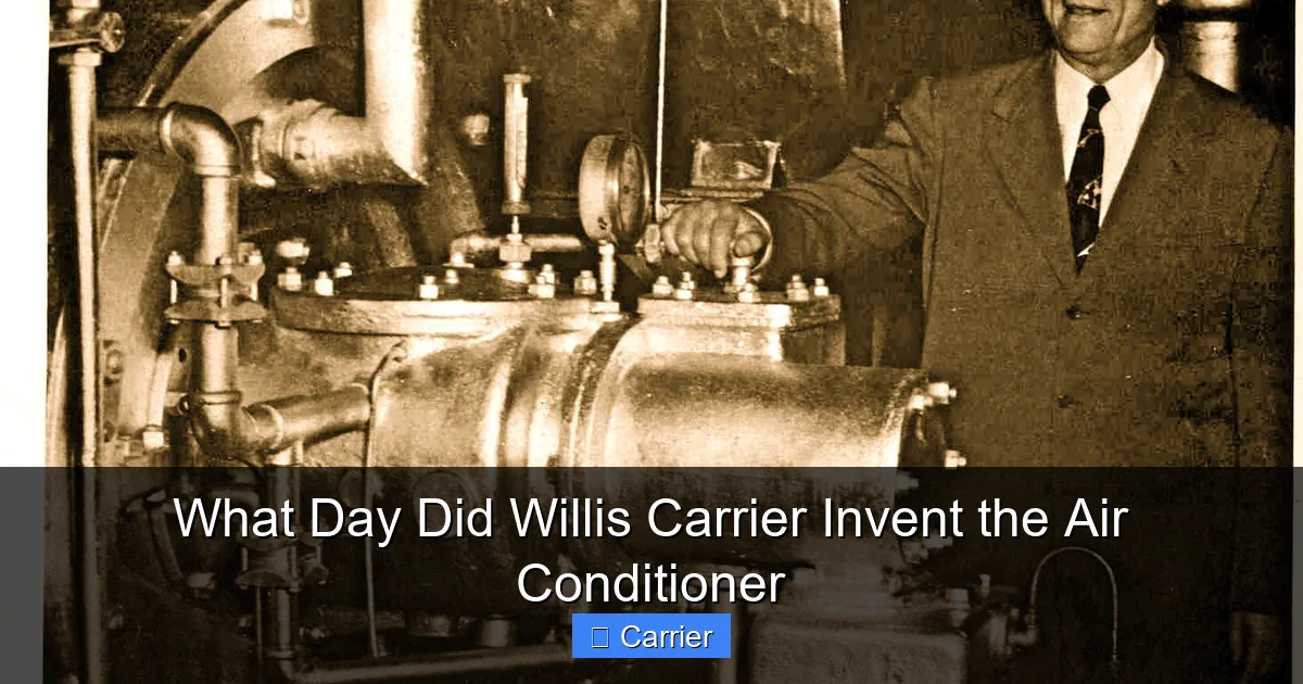 What Day Did Willis Carrier Invent the Air Conditioner