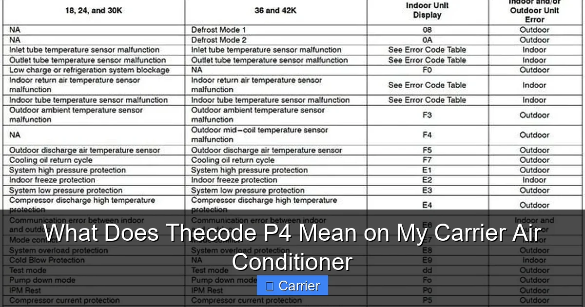 What Does Thecode P4 Mean on My Carrier Air Conditioner