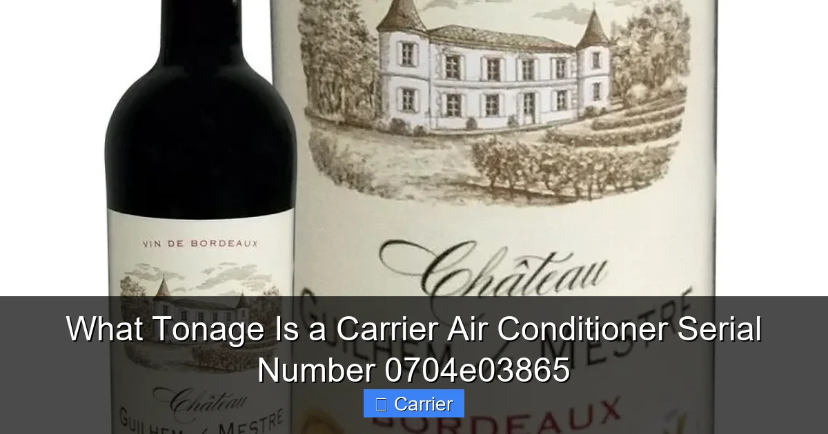 What Tonage Is a Carrier Air Conditioner Serial Number 0704e03865