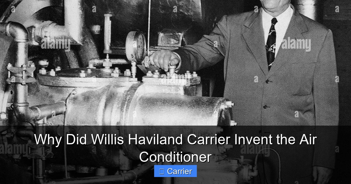 Why Did Willis Haviland Carrier Invent the Air Conditioner
