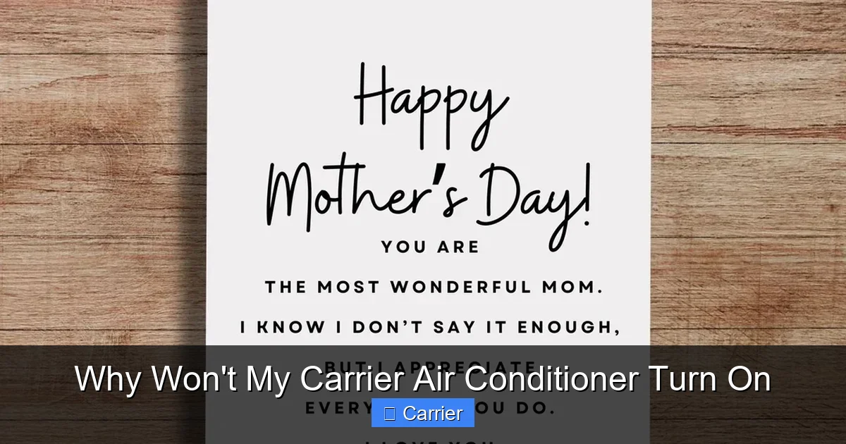 Why Won't My Carrier Air Conditioner Turn On