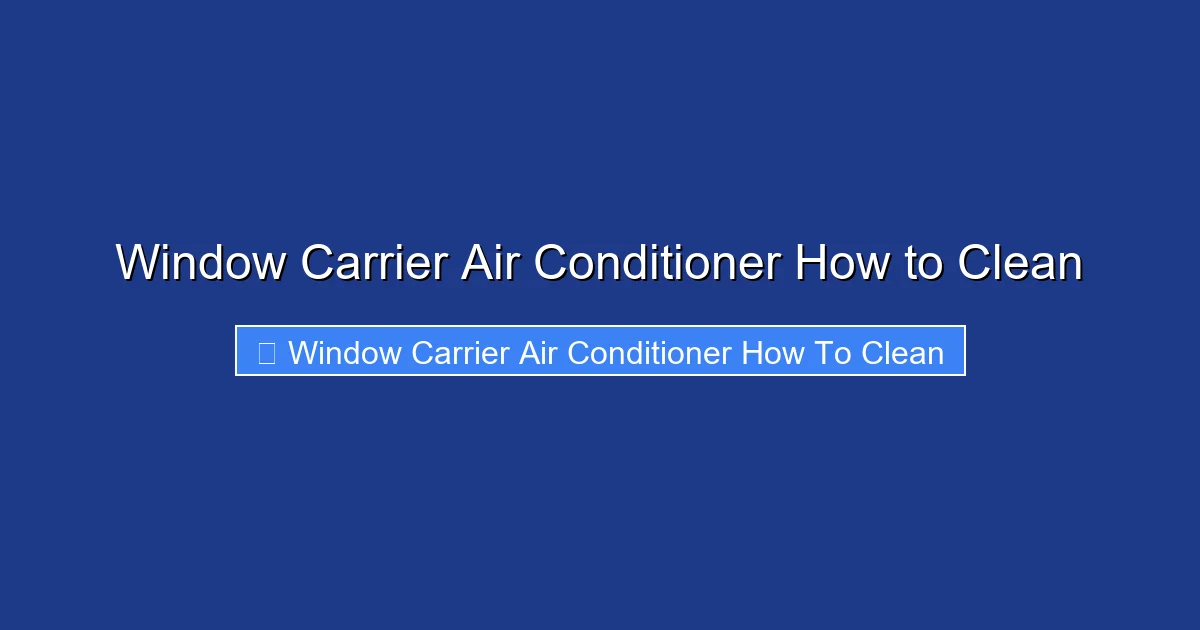 Window Carrier Air Conditioner How to Clean