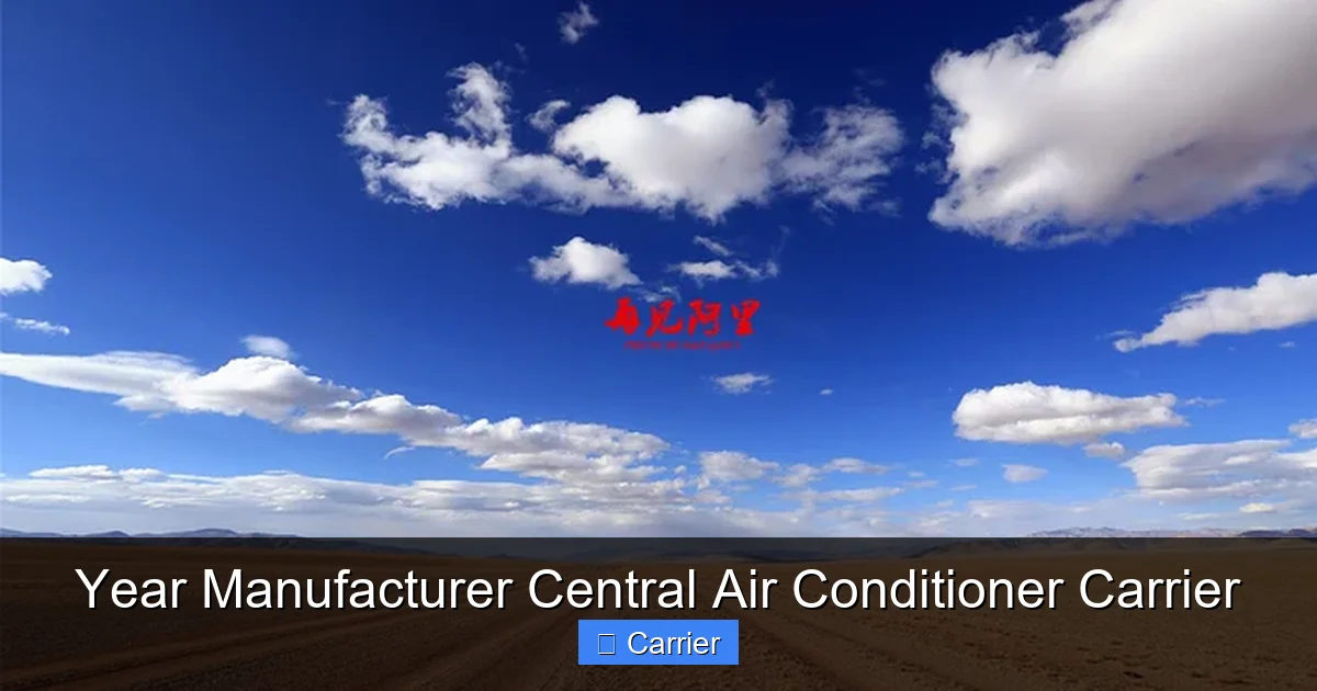 Year Manufacturer Central Air Conditioner Carrier